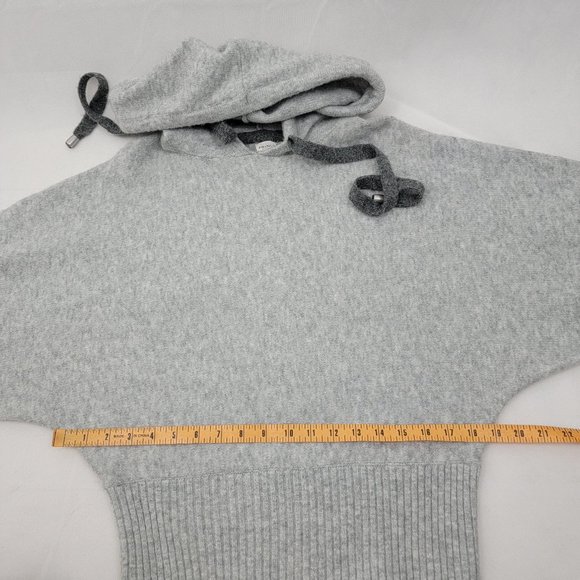 H&M Pringle Of Scotland Womens XS Hoodie GRAY Knit Sweater Oversized Wool Blend - Picture 9 of 14